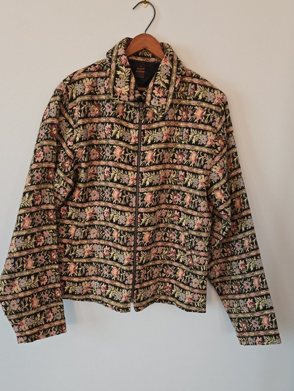 Vintage Floral Tapestry Full-zip Jacket